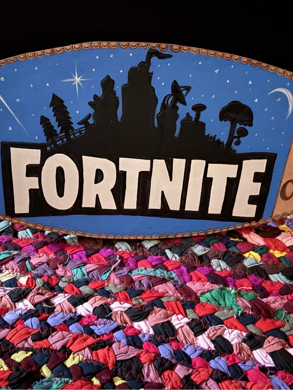 Fortnite Kids Party Sign in Blue